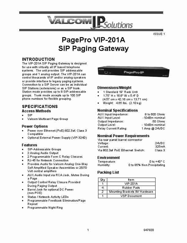 VALCOM IP SOLUTIONS PAGEPRO VIP-201A-page_pdf